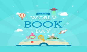 World reading day greeting card vec